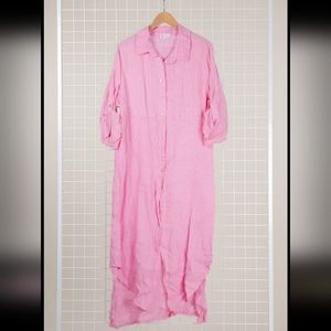 NWT pink linen shirt dress size 12-16